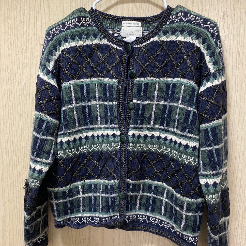 Vintage Multi Colored Christopher and Banks Hand Made Embroidered Size M Women’s